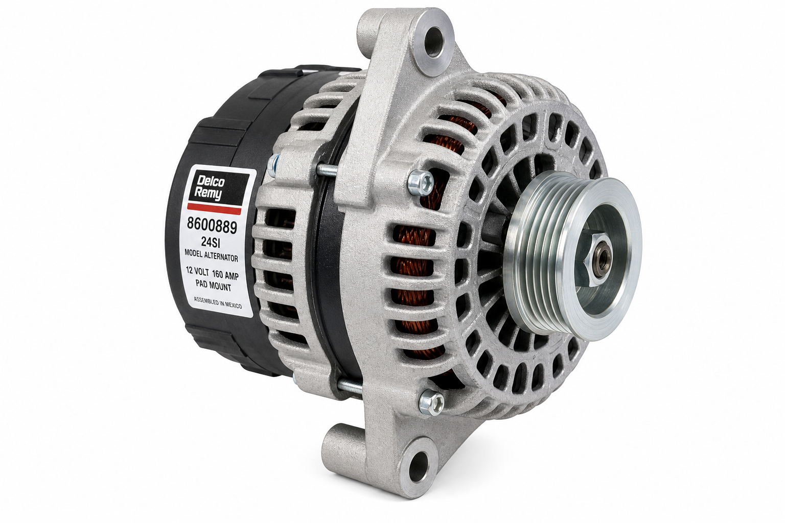 DELCO REMY 8600889 Alternator - 21SI Model, 12V, 160A, 5/16 B+ Output Terminal, Pad